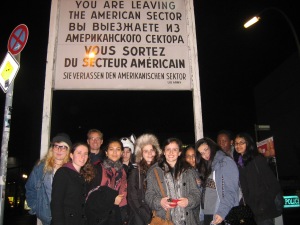 The group at Checkpoint Charlie